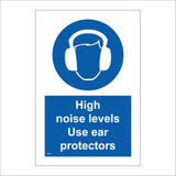MA072 High Noise Levels Use Ear Protectors Sign with Face Headphones