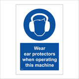 MA075 Wear Ear Protectors When Operating This Machine Sign with Face Headphones