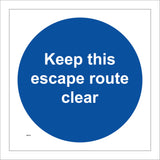 MA106 Keep This Escape Route Clear Sign