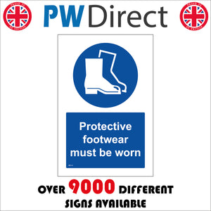 MA119 Protective Footwear Must Be Worn Sign with Boots