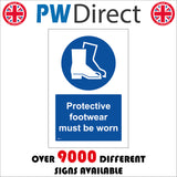 MA119 Protective Footwear Must Be Worn Sign with Boots