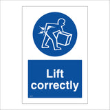 MA130 Lift Correctly Sign with Person Lifting