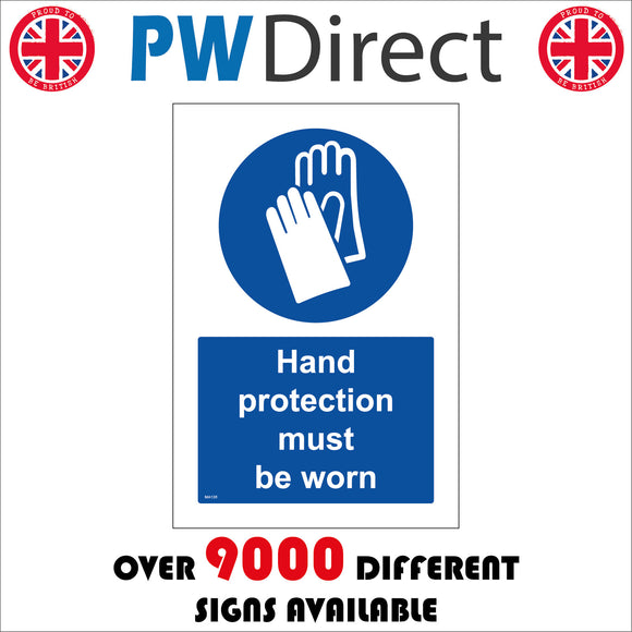 MA136 Hand Protection Must Be Worn Sign with Gloves