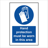 MA137 Hand Protection Must Be Worn In This Area Sign with Gloves