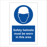 MA144 Safety Helmets Must Be Worn In This Area Sign with Face Hard Hat