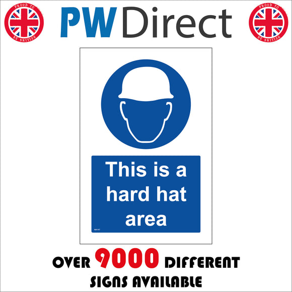 MA147 This Is A Hard Hat Area Sign with Face Hard Hat