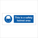 MA149 This Is A Safety Helmet Area Sign with Face Hard Hat