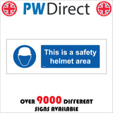 MA149 This Is A Safety Helmet Area Sign with Face Hard Hat