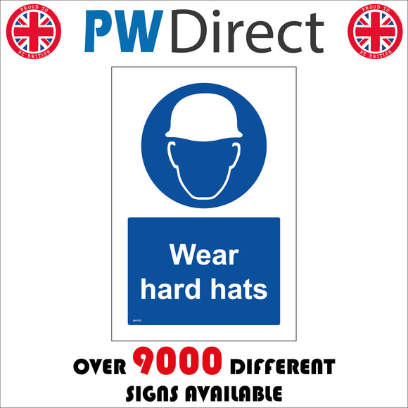 MA150 Wear Hard Hats Sign with Face Hard Hat