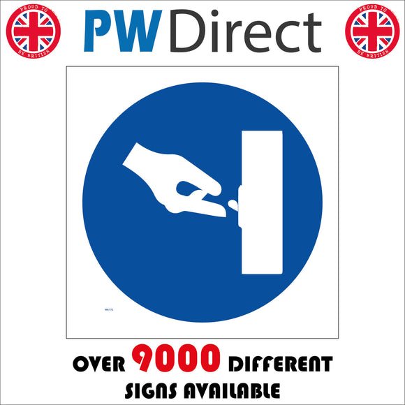 Switch Ip Sign Switch Off Sign with Hand Switch In Up Position – PWDirect