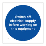 MA174 Switch Off Electrical Supply Before Working On This Equipment Sign
