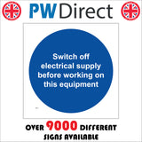 MA174 Switch Off Electrical Supply Before Working On This Equipment Sign