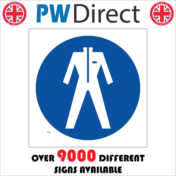 MA182 Protective Clothing Sign with Overalls