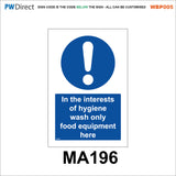 AWBP005 Custom Sign Made To Order Wash Hands Food Preparation Hygiene