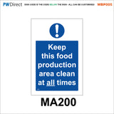 AWBP005 Custom Sign Made To Order Wash Hands Food Preparation Hygiene