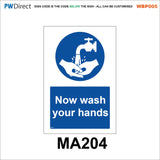 AWBP005 Custom Sign Made To Order Wash Hands Food Preparation Hygiene