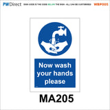 AWBP005 Custom Sign Made To Order Wash Hands Food Preparation Hygiene