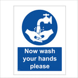 MA205 Now Wash Your Hands Please Sign with Hands Tap