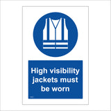 MA220 High Visibility Jackets Must Be Worn Sign with High Visibility Jacket