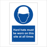 MA221 Hard Hats Must Be Worn On This Site At All Times Sign with Head Hard Hat