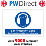 MA273 Ear Protection Zone Sign with Face Ear Protection