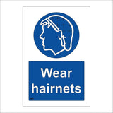 MA275 Wear Hairnets Sign with Head Hairnet