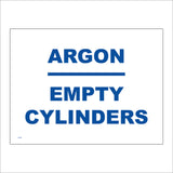 MA280 Argon Empty Cylinders Sign