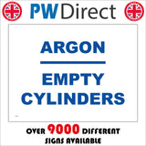 MA280 Argon Empty Cylinders Sign