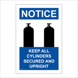 MA282 Notice Keep All Cylinders Upright Sign with Cylinders