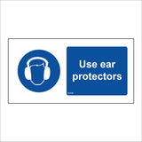 MA286 Use Ear Protectors Sign with Face Ear Protection