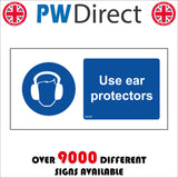 MA286 Use Ear Protectors Sign with Face Ear Protection