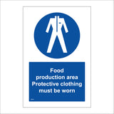 MA293 Food Production Area Protective Clothing Must Be Worn Sign with Overalls