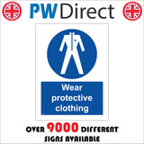 MA295 Wear Protective Clothing Sign with Overalls