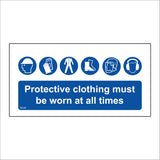 MA296 Protective Clothing Must Be Worn At All Times Sign with Gloves Apron Mask