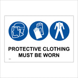 MA297 Protective Clothing Must Be Worn Sign with Gloves Apron Mask