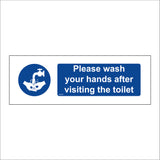 MA304 Please Wash Your Hands After Visiting The Toilet Sign with Hands Tap Water