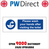 MA304 Please Wash Your Hands After Visiting The Toilet Sign with Hands Tap Water