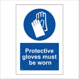 MA306 Protective Gloves Must Be Worn Sign with Gloves