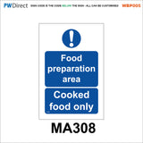 AWBP005 Custom Sign Made To Order Wash Hands Food Preparation Hygiene