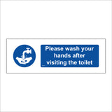 MA315 Please Wash Your Hands After Visiting The Toilet Sign with Hands Tap Water