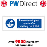 MA315 Please Wash Your Hands After Visiting The Toilet Sign with Hands Tap Water