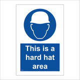 This Is A Hard Hat Area Sign with Face Hard Hat MA321