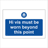 MA323 Hi Vis Must Be Worn Beyond This Point Sign with Hi Vis Jacket