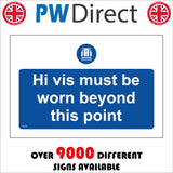 MA323 Hi Vis Must Be Worn Beyond This Point Sign with Hi Vis Jacket