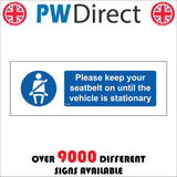 MA328 Please Keep Your Seatbelt On Until The Vehicle Is Stationary Sign with Person Seatbelt