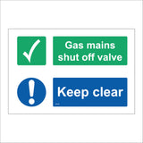 Gas Shut Off Valve Keep Clear Sign MA340