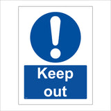 MA348 Keep Out Sign with Exclamation Mark Circle