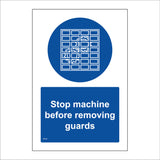 MA349 Stop Machine Before Removing Guards Sign with Cogs Guard Circle