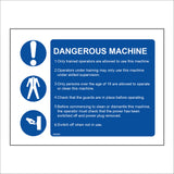 MA359 Dangerous Machine Sign with Circle Exclamation Mark Boiler Suit Hand Switch