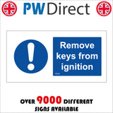 Remove Keys From Ignition Sign MA360